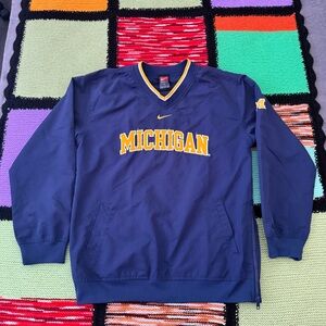 Vintage Nike Center Swoosh Michigan windbreaker navy yellow women’s Medium